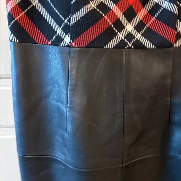 NWOT Badoo Plaid Faux Leather Classy Women’s Sheath Dress Size 10 - Picture 7 of 16